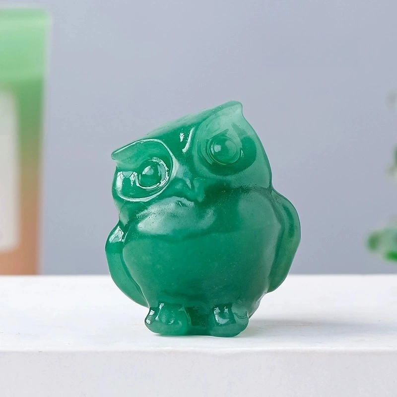 Natural crystal owl ornaments crystal raw stone carving decorative ornaments