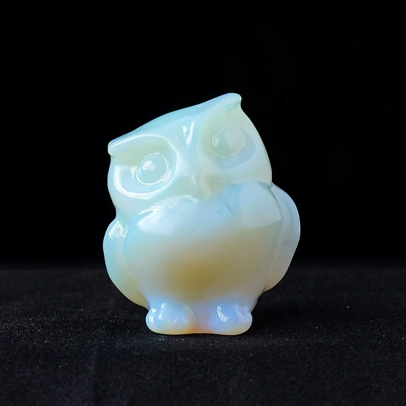 Natural crystal owl ornaments crystal raw stone carving decorative ornaments