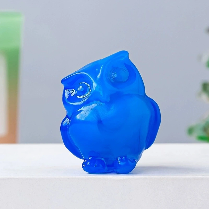 Natural crystal owl ornaments crystal raw stone carving decorative ornaments
