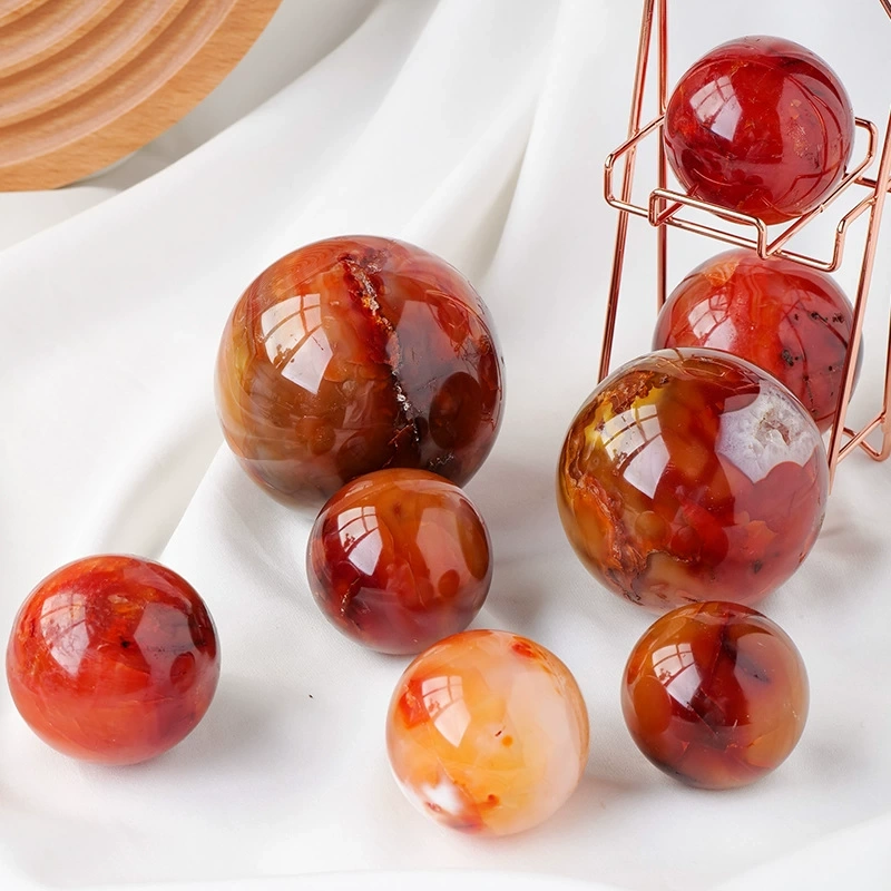 Red agate ball fitness ball handball office home decoration