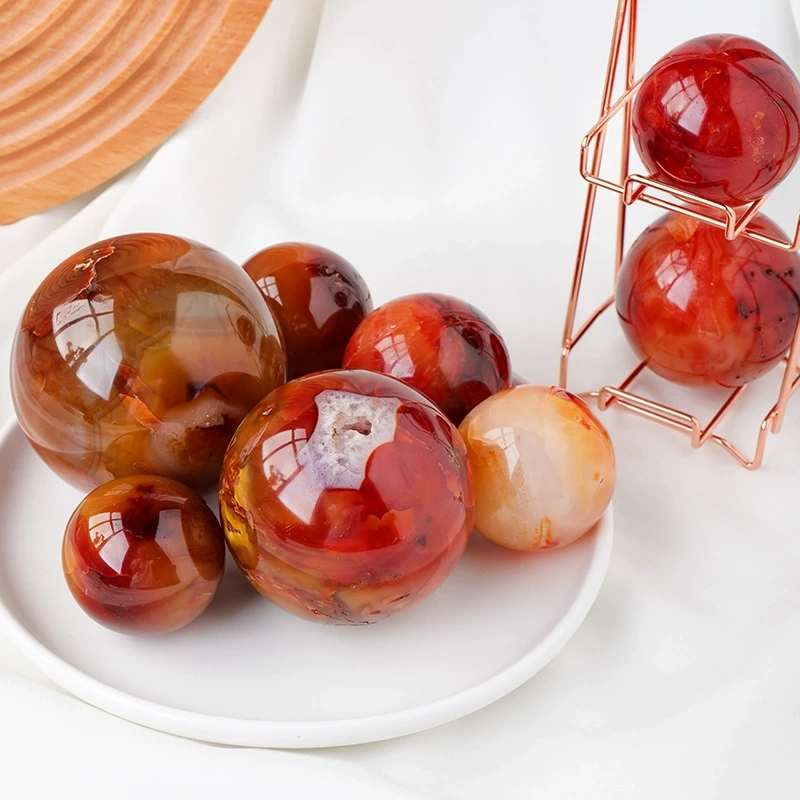 Red agate ball fitness ball handball office home decoration