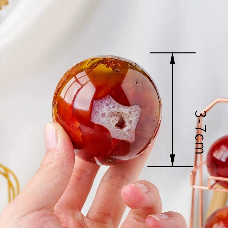 Red agate ball fitness ball handball office home decoration