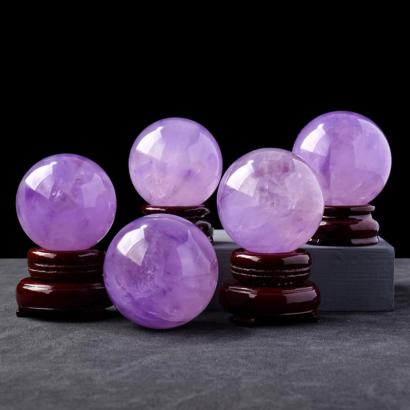 Natural Brazilian amethyst ball rough stone polished violet amethyst ball