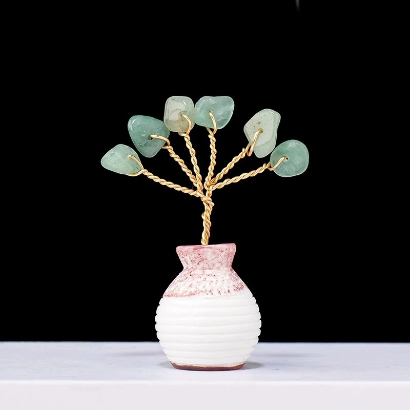 Natural crystal gravel crystal tree ornaments vase home desktop mini crystal tree