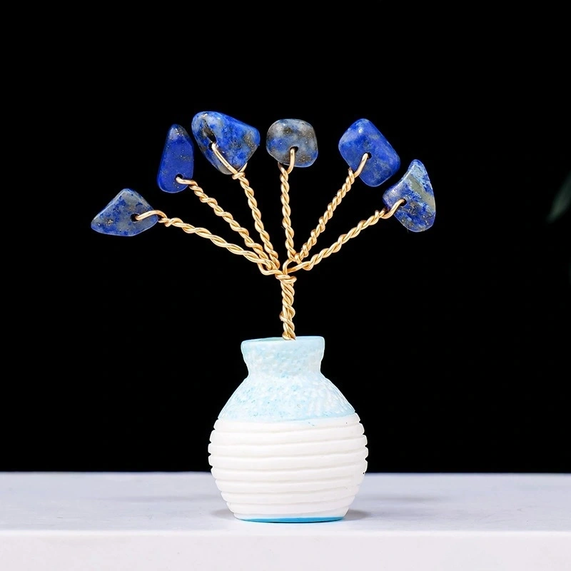 Natural crystal gravel crystal tree ornaments vase home desktop mini crystal tree