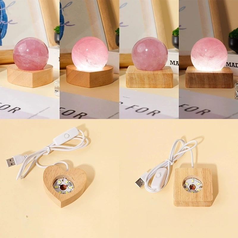 Natural crystal stone spherical night light USB plug-in bedside lamp night light