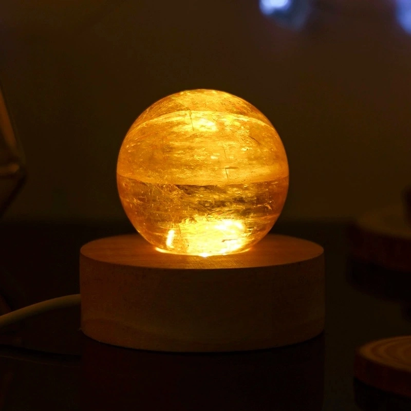 Natural crystal stone spherical night light USB plug-in bedside lamp night light
