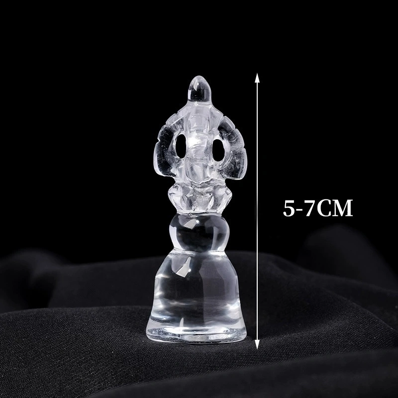 Natural clear quartz rough stone polished vajra stick vajra bell carving pendant