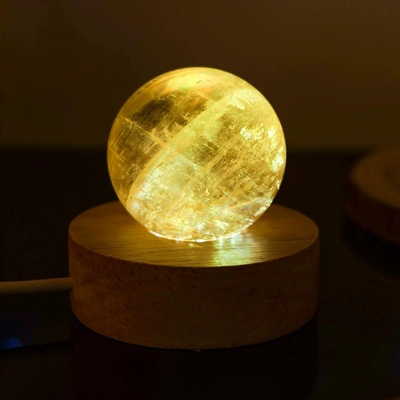 Natural crystal stone spherical night light USB plug-in bedside lamp night light
