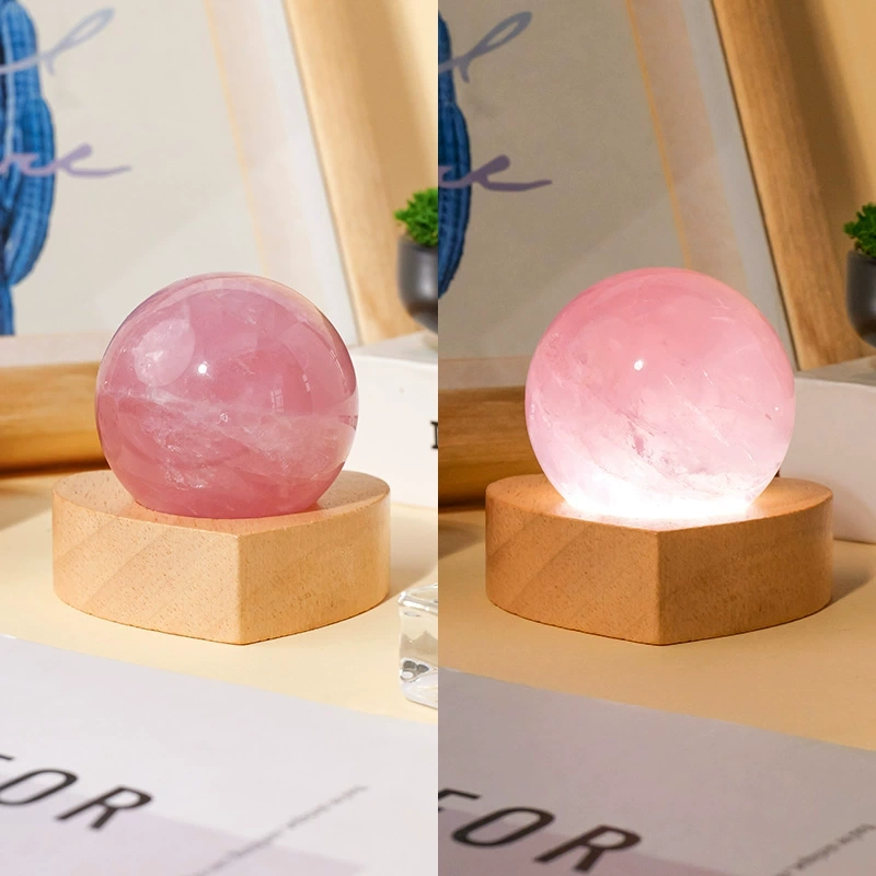 Natural crystal stone spherical night light USB plug-in bedside lamp night light