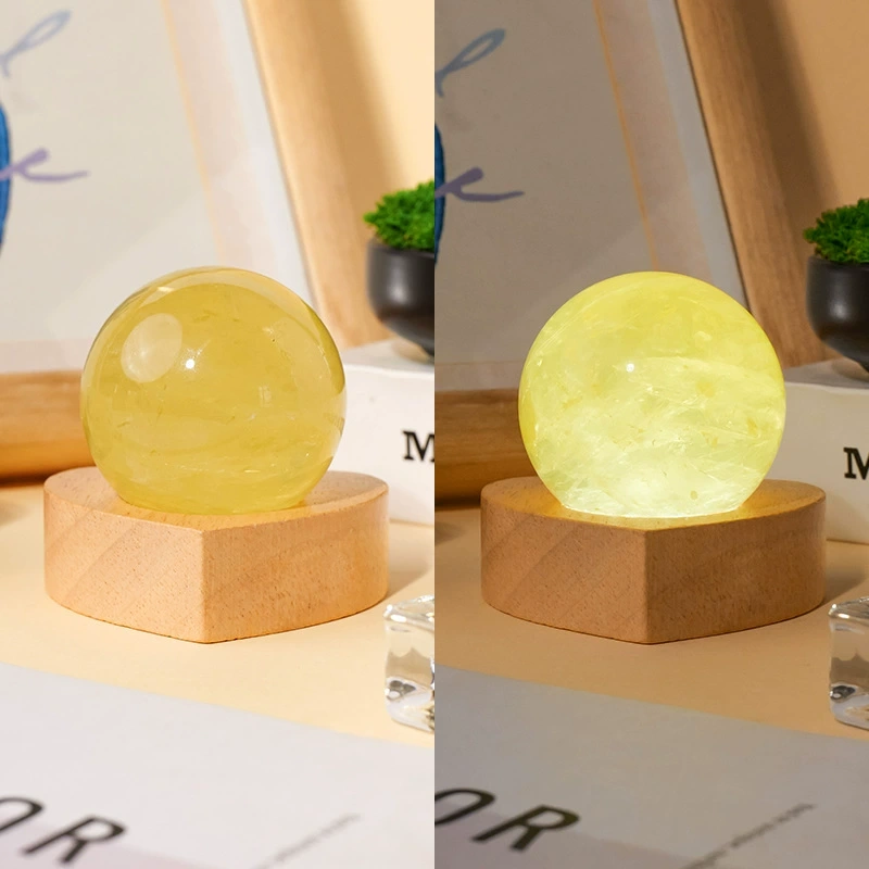 Natural crystal stone spherical night light USB plug-in bedside lamp night light
