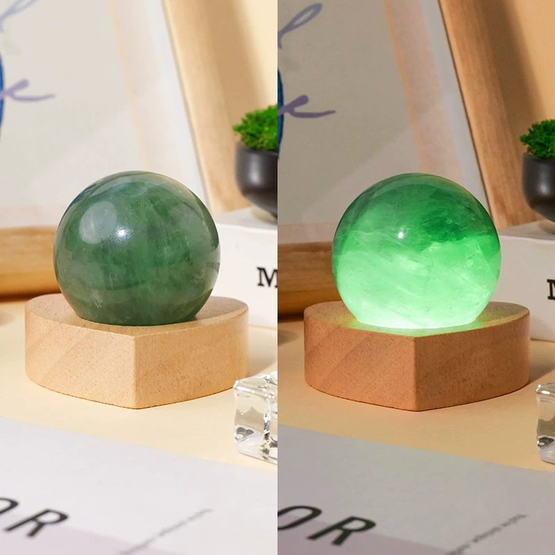 Natural crystal stone spherical night light USB plug-in bedside lamp night light