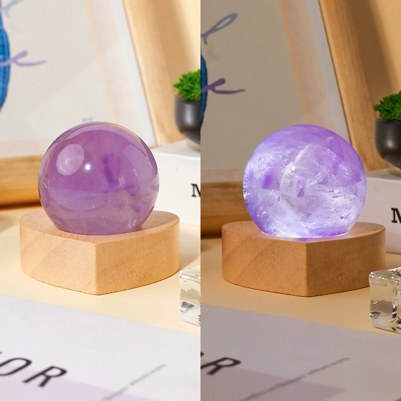 Natural crystal stone spherical night light USB plug-in bedside lamp night light