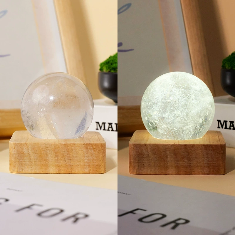 Natural crystal stone spherical night light USB plug-in bedside lamp night light