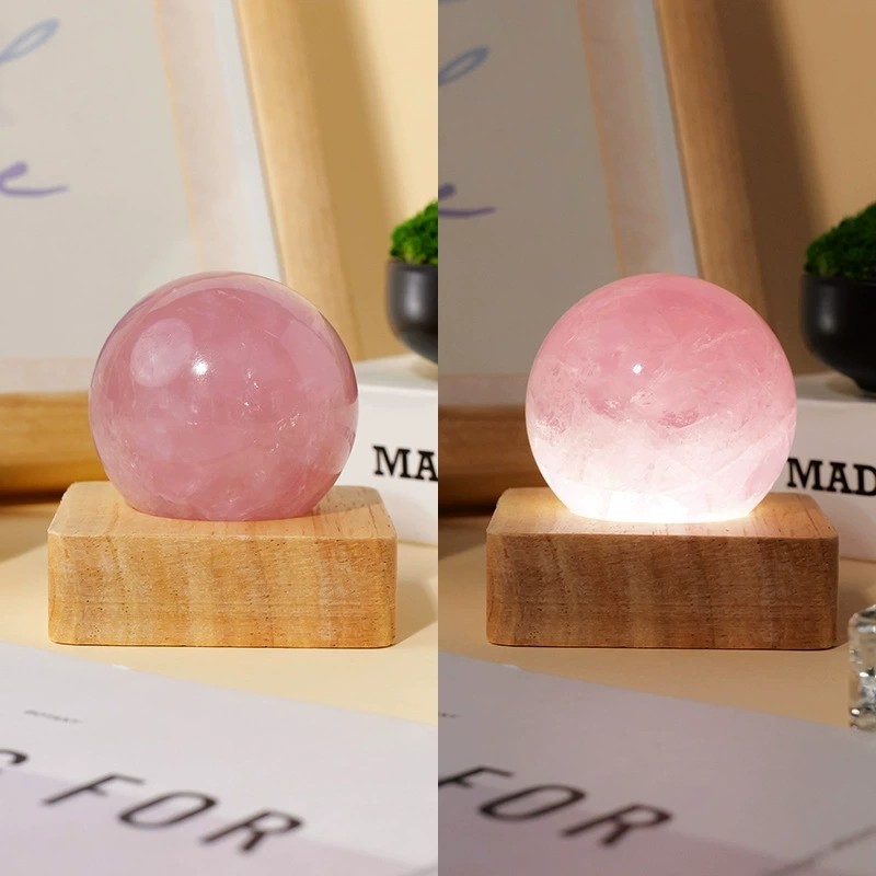 Natural crystal stone spherical night light USB plug-in bedside lamp night light