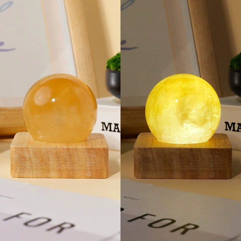 Natural crystal stone spherical night light USB plug-in bedside lamp night light