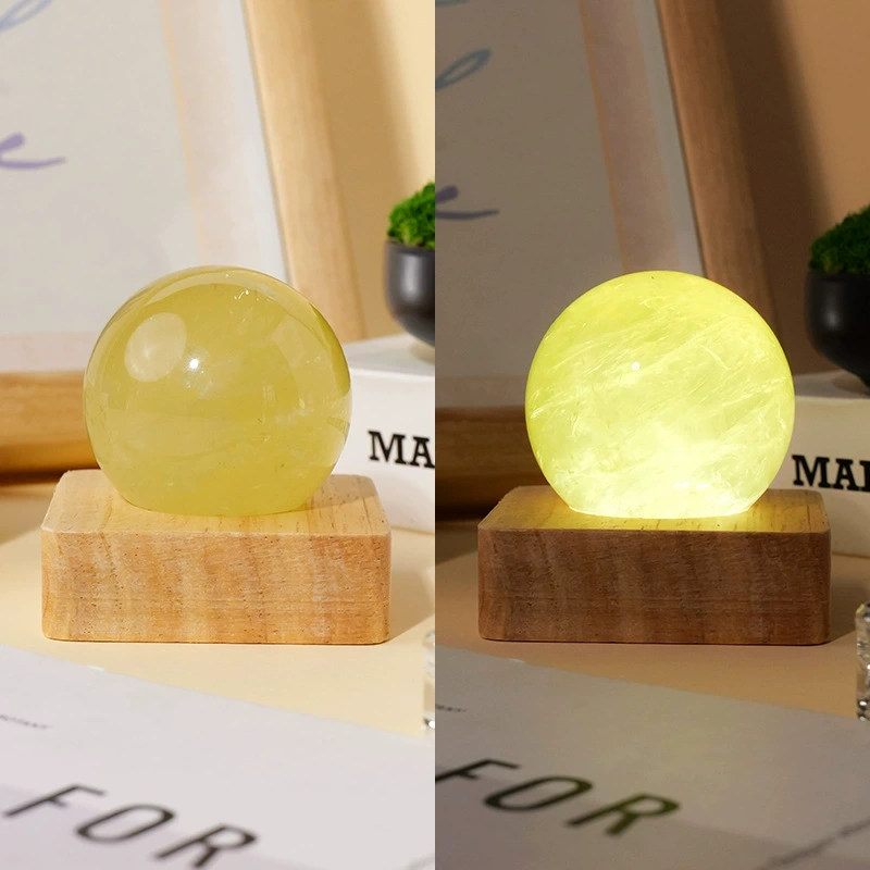 Natural crystal stone spherical night light USB plug-in bedside lamp night light
