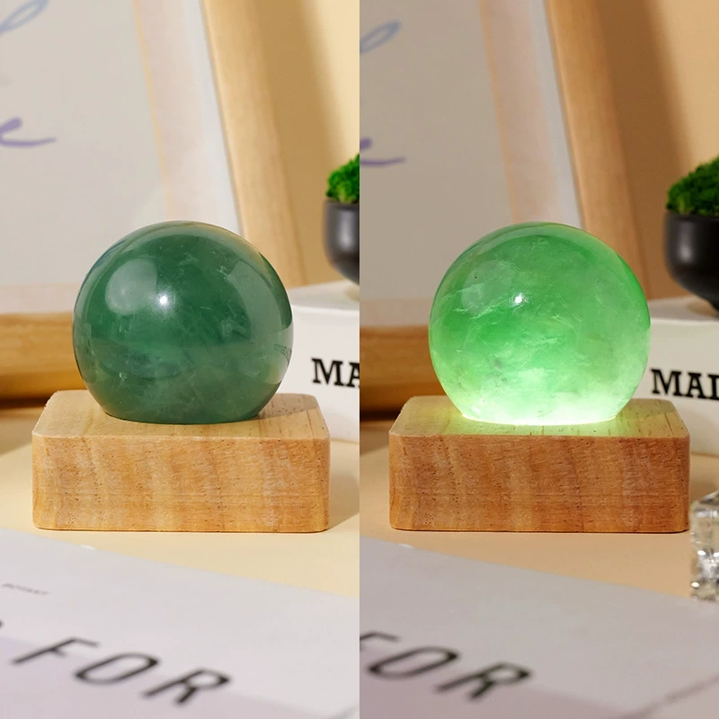 Natural crystal stone spherical night light USB plug-in bedside lamp night light