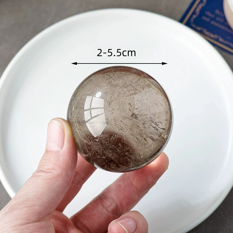 Natural crystal smoky quartz ball ornaments crystal rough stone polishing