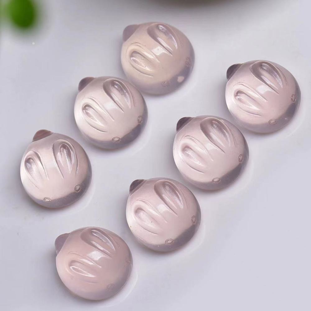 25 Pieces/Bag-Natural rose quartz bunny charms, cute pets, all-match handmade DIY bracelet accessories