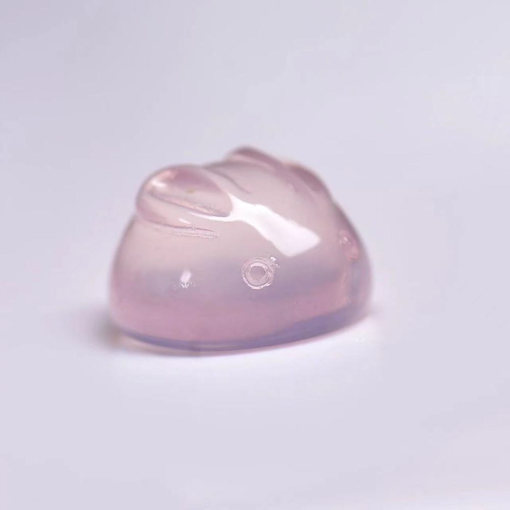 25 Pieces/Bag-Natural rose quartz bunny charms, cute pets, all-match handmade DIY bracelet accessories