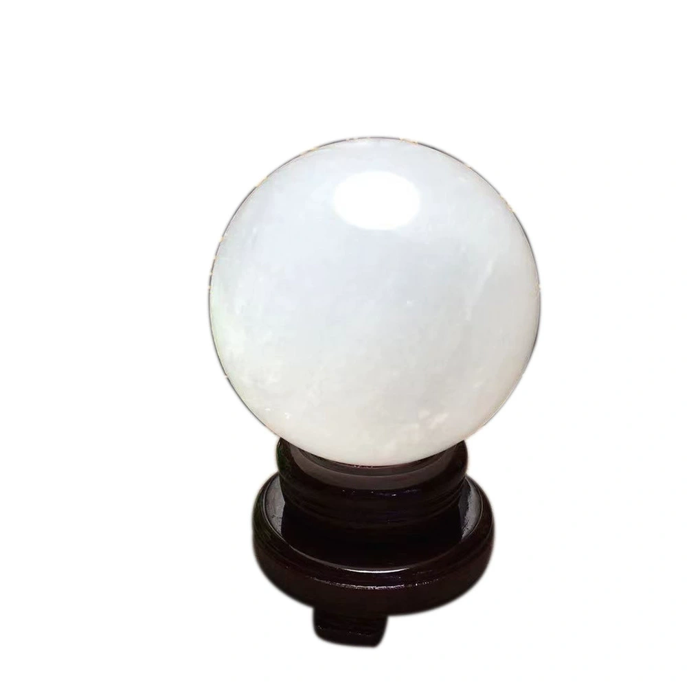 Natural white Iceland sapphire crystal ball rough stone polishing