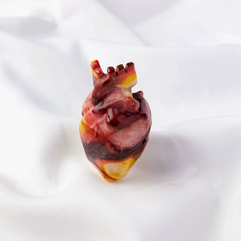Natural crystal heart carving organ model crystal crafts