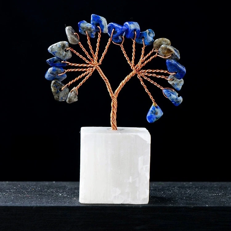 Natural transparent plaster base tree of life crystal crafts