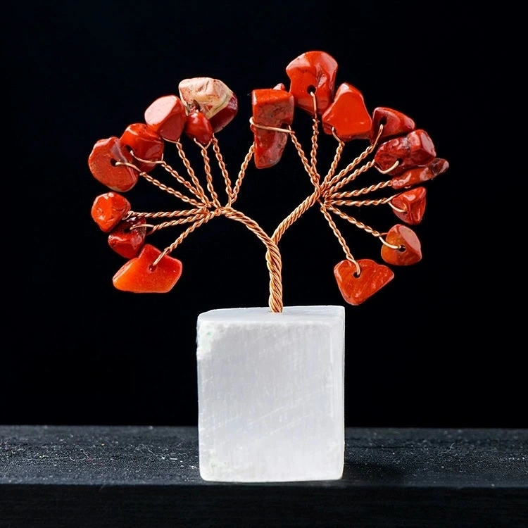 Natural transparent plaster base tree of life crystal crafts