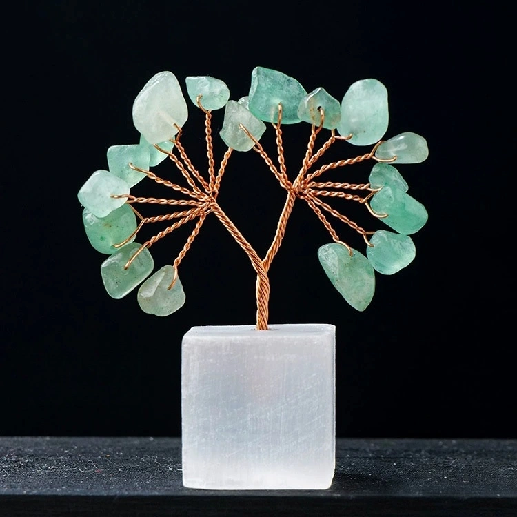 Natural transparent plaster base tree of life crystal crafts