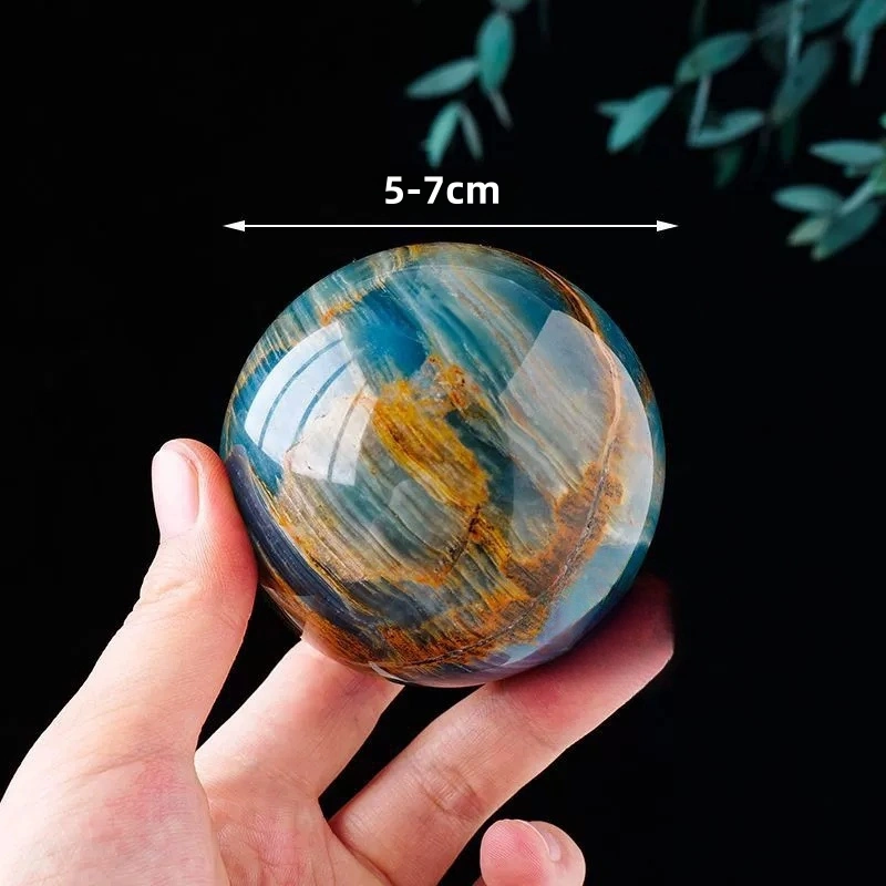 Natural blue Anlisi crystal ball ornaments blue gem crystal energy ball