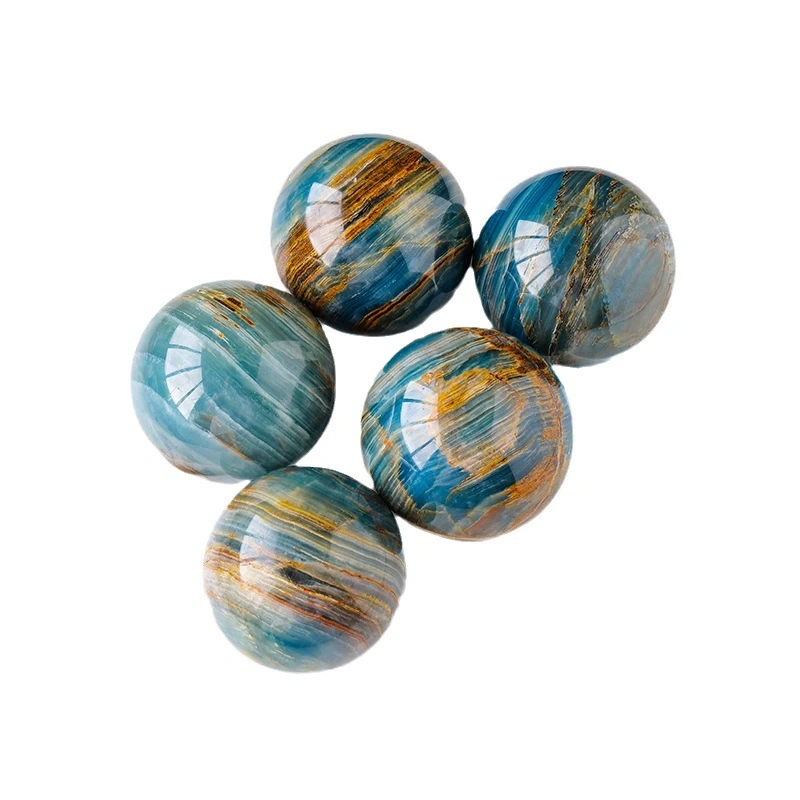 Natural blue Anlisi crystal ball ornaments blue gem crystal energy ball