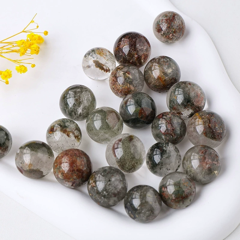 Natural crystal green ghost crystal ball crystal rough stone polishing