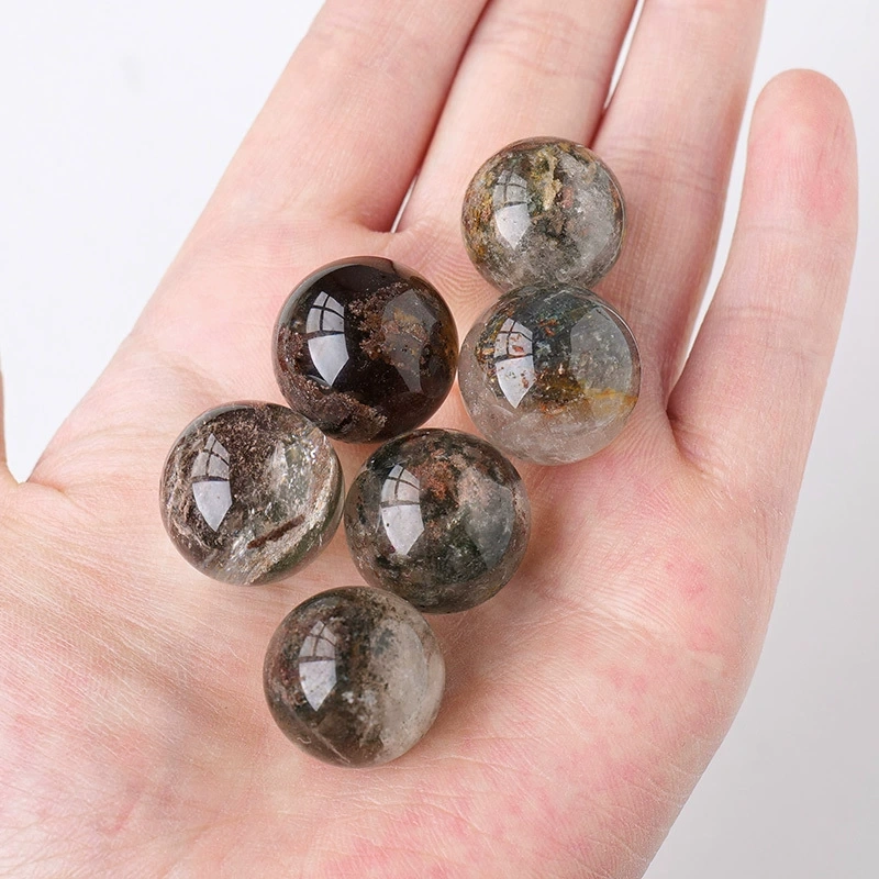 Natural crystal green ghost crystal ball crystal rough stone polishing