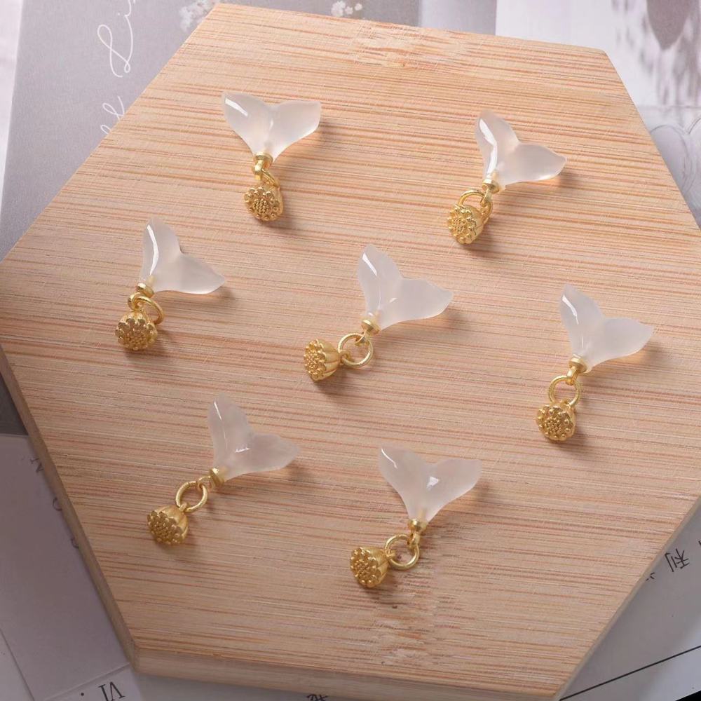 25 Pieces/Bag-Chalcedony small drops walking palace style accessories frozen fish tail accessories