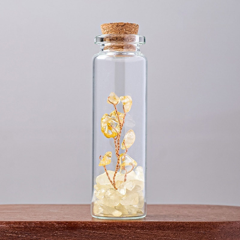 Natural crystal gravel crystal tree mineral bottle crystal tree glass drift bottle