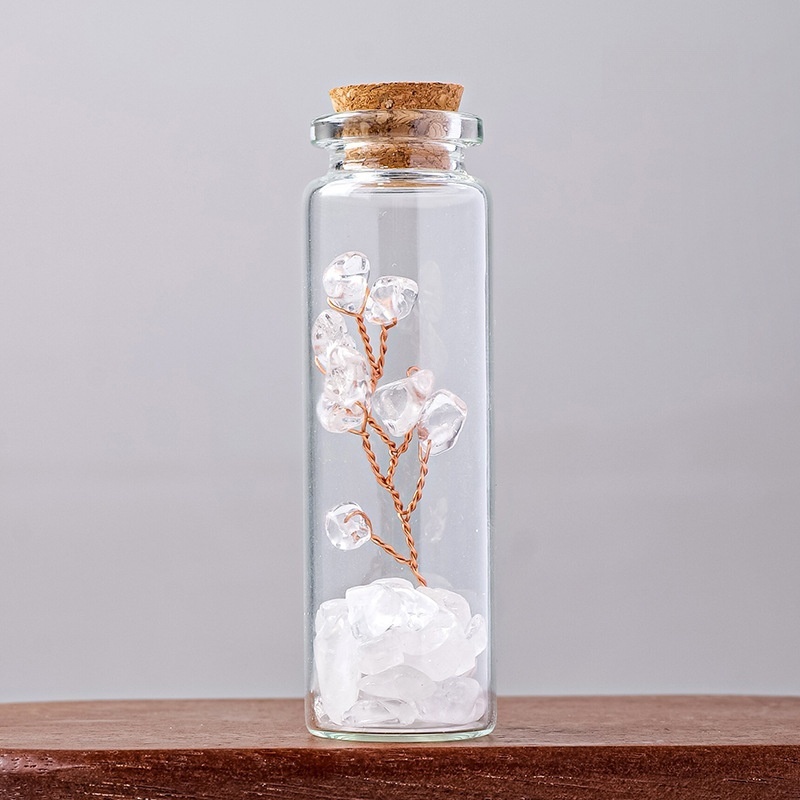 Natural crystal gravel crystal tree mineral bottle crystal tree glass drift bottle
