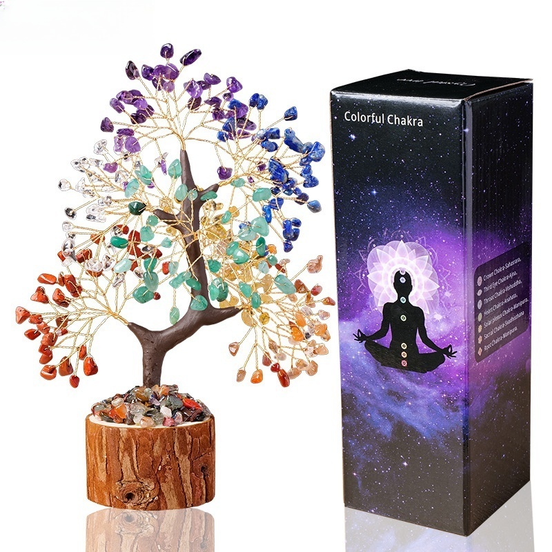 Natural crystal tree gravel life tree base home decoration ornaments