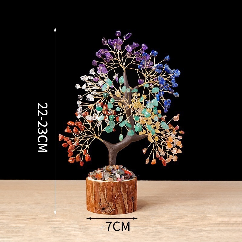 Natural crystal tree gravel life tree base home decoration ornaments