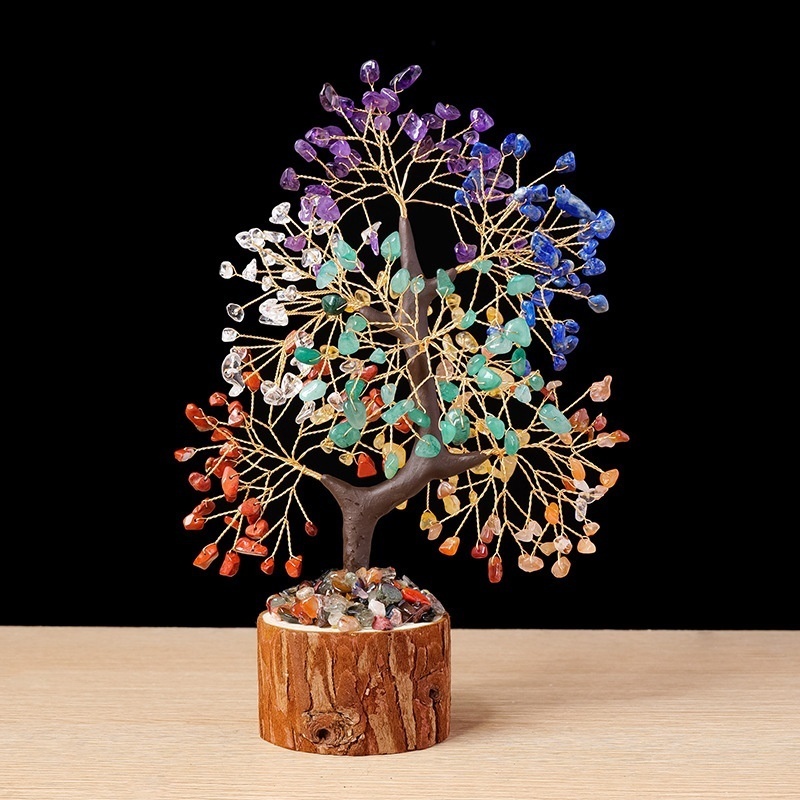 Natural crystal tree gravel life tree base home decoration ornaments