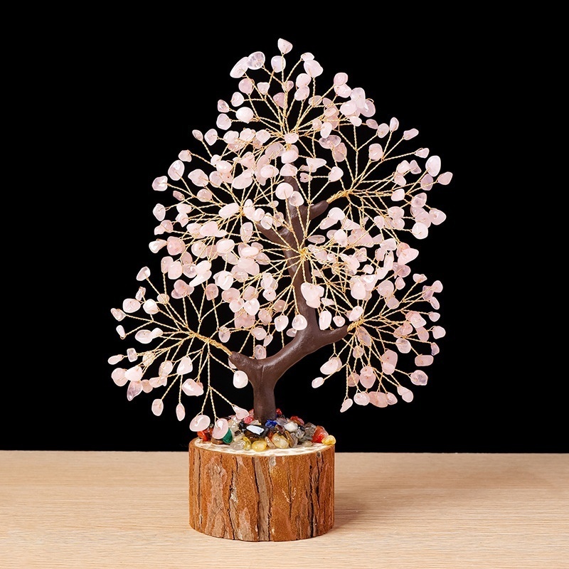 Natural crystal tree gravel life tree base home decoration ornaments