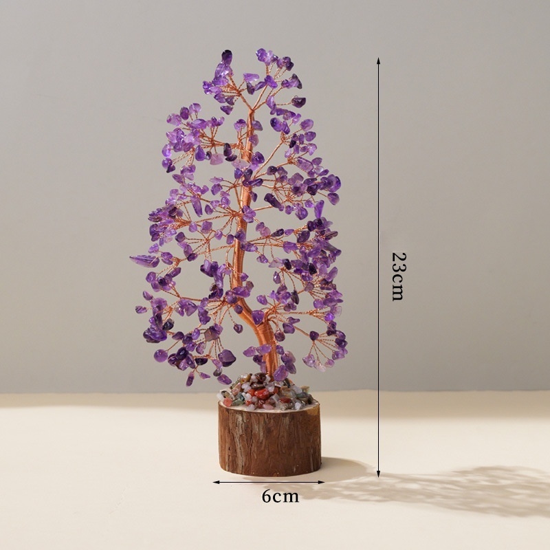 Natural crystal tree gravel life tree base home decoration ornaments