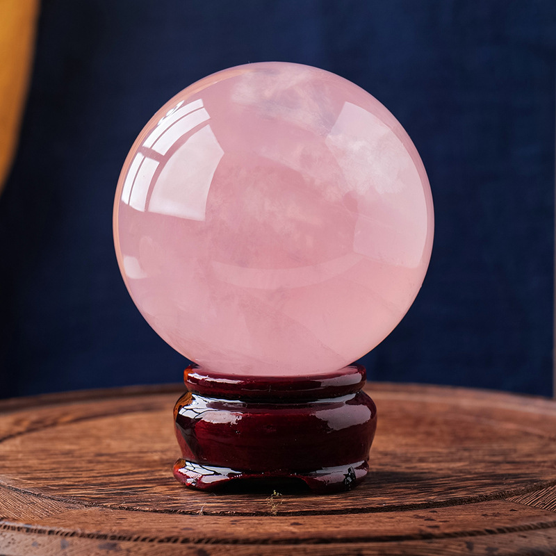 Natural rose quartz ball ornaments crystal raw stone polished crystal ball ornaments
