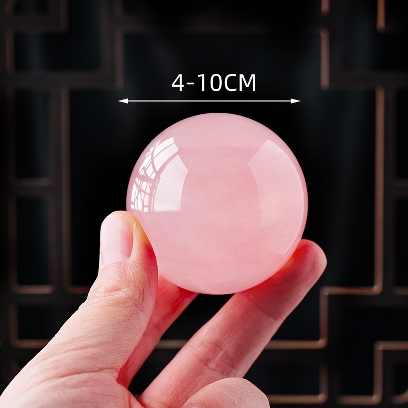 Natural rose quartz ball ornaments crystal raw stone polished crystal ball ornaments