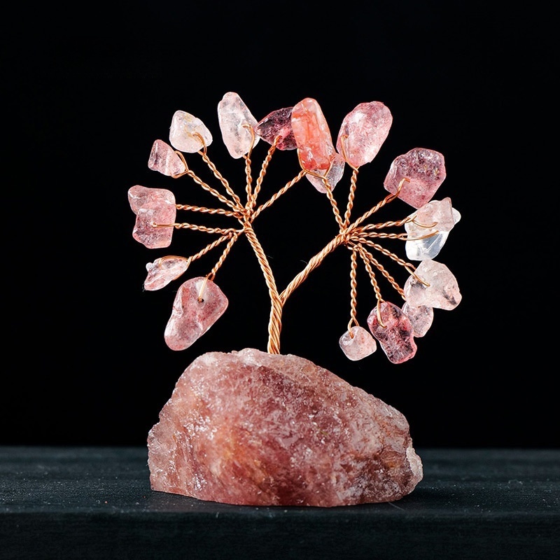 Natural crystal gravel tree of life crystal raw stone base ornaments