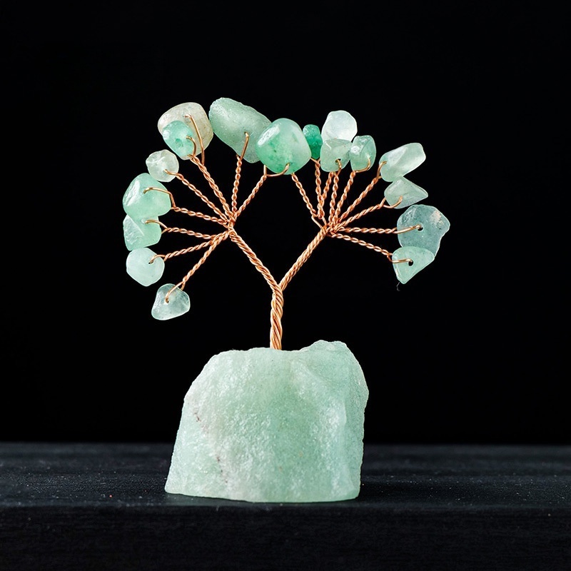 Natural crystal gravel tree of life crystal raw stone base ornaments