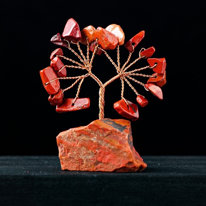 Natural crystal gravel tree of life crystal raw stone base ornaments