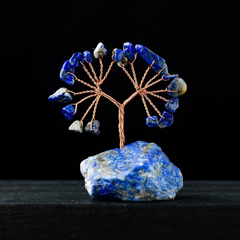 Natural crystal gravel tree of life crystal raw stone base ornaments