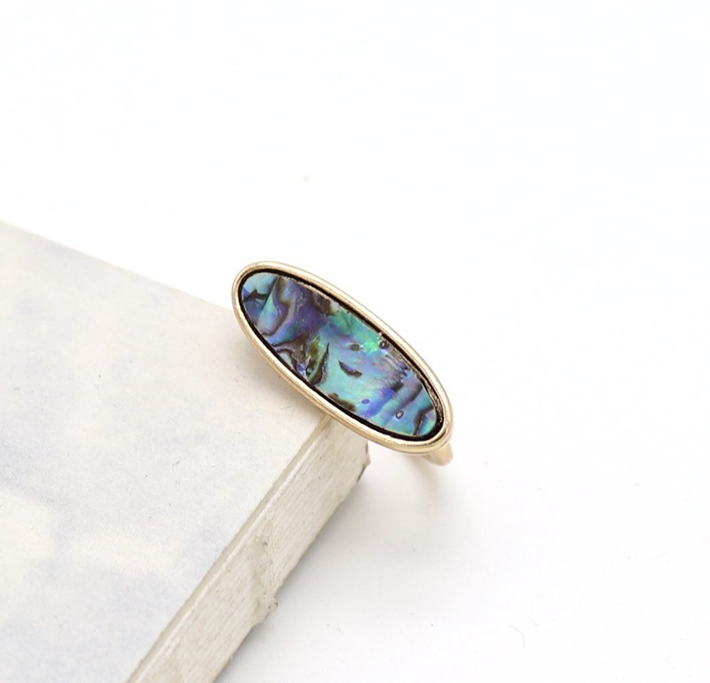 Trendy design and development, exquisite abalone inlay, oval simple and fashionable ring