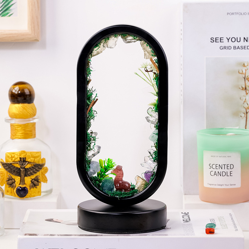 Natural crystal raw stone oval alpaca forest atmosphere lamp Christmas decoration lamp